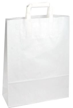 250 Papiertragetaschen Papiertaschen Tüten weiß 32 + 12 x 40 cm Papiertüten Tragetaschen
