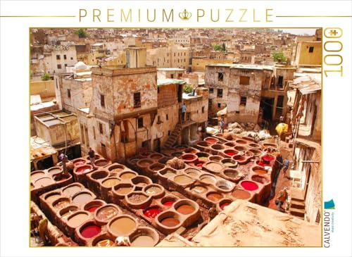 CALVENDO Puzzle Tauchbecken der Gerber in FES | 1000 Teile Lege-Größe 64 x 48 cm Foto-Puzzle für glückliche Stunden