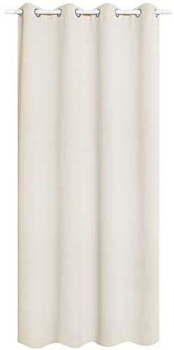 WOLTU 2er Set Gardinen, Vorhang für Wohnzimmer Kinderzimmer, mit Ösen, Leicht & Weich, Wärmeisolierend, 140 x 245 cm, Creme