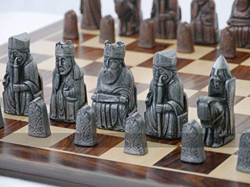 Berkeley Chess Isle of Lewis Chess Set - Steel and Copper Finish