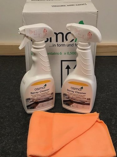 Osmo ® 2 x 8026 Spray Cleaner for Cleaning Oiled Wood Surfaces 0.5L with Free Microfibre Cloth
