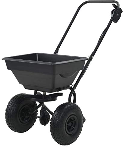 Festnight Handstreuwagen Salzstreuer Gartenstreuer Düngerstreuer 15 L Streuer PVC und Stahlrahmen 92 x 46 x 70 cm