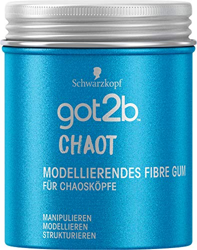 got2b Chaot modellierendes Fibre Gum Halt 3 (100 ml), Haarwachs für Männer kreiert zerzauste Looks, Haarpaste mit starkem, aber biegsamem Halt für individuelle Styles