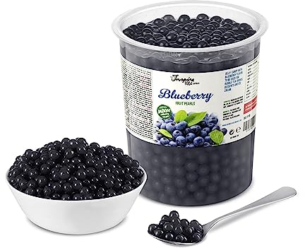 INSPIRE FOOD Bubble Tea Perles Myrtille | Bubble tea, perle de tapioca pour bubble tea | 100% vegan et sans gluten, sans colorant artificiel, 1 kg