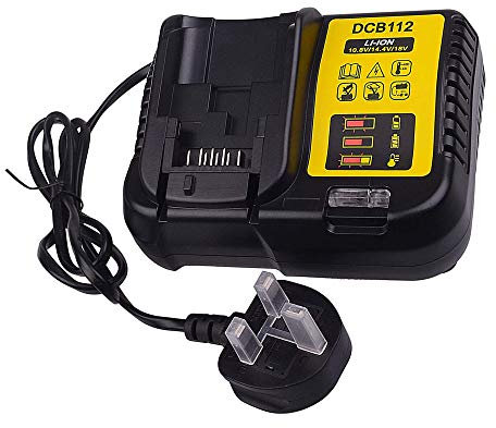 MANUFER DEC802 2A Fast Charger Replacement for Dewalt 12V-18V Lithium-ion Battery Charger Replacement for Dewalt Battery DCB101 DCB107 DCB112 DCB105 DCB115 DCB184 DCB200 DCB203