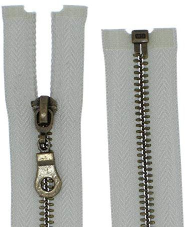Erlif Metall-Reißverschluss Metall teilbar 5mm (hellgrau, 75cm)