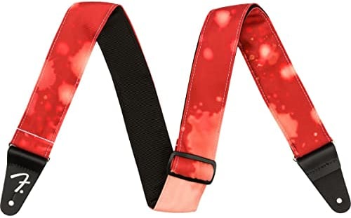 Fender® »TIE DYE ACID WASH STRAP« Nylon Gitarrengurt - 5cm - Farbe: Rot