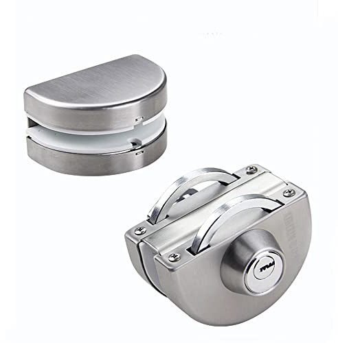 ZONADAH Doppelglastürschloss Hochwertiger Edelstahl 304, beide Seiten offen, rahmenlose Türschließer, kein Bohren erforderlich, für 10–12 mm dickes Glas, Möbelbeschläge für Home Office und Hotel