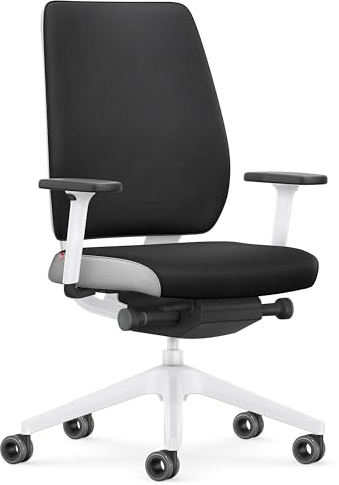 Interstuhl Joyce Interior Edition - ergonomischer Bürostuhl - Schreibtischstuhl mit Synchromechanik - verstellbare Rückenlehne und Lordose - Designer-Rollen (Schwarz | Weiß)