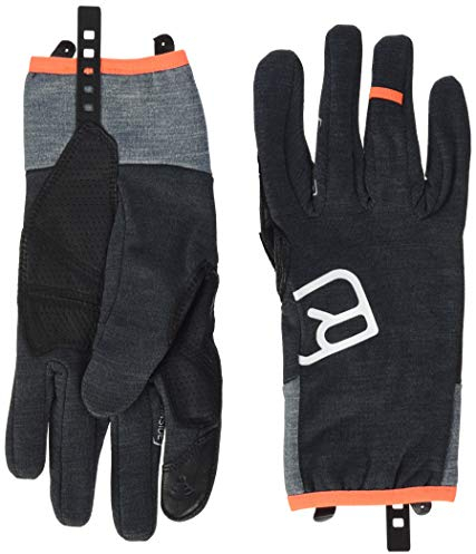 ORTOVOX Fleece Light Glove M - Leichter Fleece-Handschuh mit Smart-Finger und Leder-Handinnenseite für Skitouren - GRAU - Herren - XL