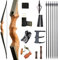 wolfman 60 Zoll Recurvebogen Set Erwachsene 20-60 Lbs BogenschießEn Langbogen Set Jagdbogen Pfeil Bogen Set Erwachsene Sportbogen Recurve Bogen Pfeil Set Rechtehand (40Lbs, Orange Bogenset)