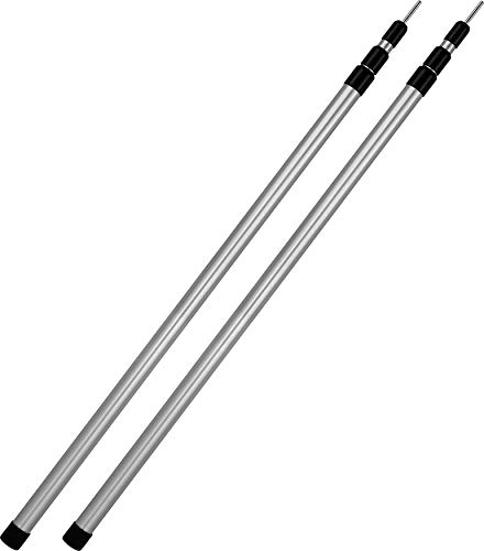 normani Outdoor Sports 2.Stück Aluminium Teleskop Aufstell-Stangen Stützestange - Doppelpack - stufenlos verstellbar von 76-180 oder 94-240 oder 116-300 cm Farbe Aluminium/Silber Größe 76-180 cm