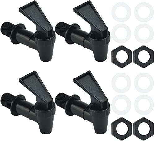 Ersatz Kühler Wasserhahn,4 PCS Ersatz-Wasserspenderhahn Kunststoff-Wasserspender Kühler Wasserhahn Hahn Universal Getränkespender Zapfhahn Wiederverwendbare Push-Typ Wasser Zapfhahn Tülle (schwarz)