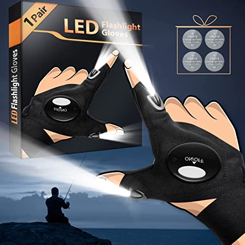Regali Natale Regalo Uomo Papa - Idee Regalo Per Uomini Papà Secret Santa Regali Per Lui Natalizi Originali Calendario Avvento Regalo Uomo Originale Utile Gadget Guanti con Luce LED Pesca Accessori
