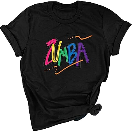 Zumba Athletic Short Sleeves Grafik Bedruckt T-Shirt Tanz Workout Top Casual T-Shirt für Frauen Slim Fit