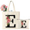 Sac Fourre-Tout Initiale Personnalisés, Sac en Tissu Lettre Femme, Sac Toile avec Lettre, Cadeau pour Femme, Amie, Anniversaire, Vacances, Mariage, Fête des mères (E)