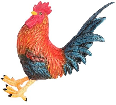 Toyvian modèle de Coq Sculpture de Poulet Accessoire daménagement paysager Jouet décoration de Maison Sculpture de Jardin en Plein air Figurine de Coq pupitre Accessoires Bibelots Statue