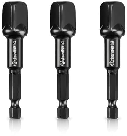 TA-VIGOR 3Pcs Impact Grade Power Drill Sockets Adapter Sets, 1/2 Inch Portable Design Driver Adapter, 73mm Extension Socket Wrench Adapter for Turns Power Drill Into High Speed Nut Driver