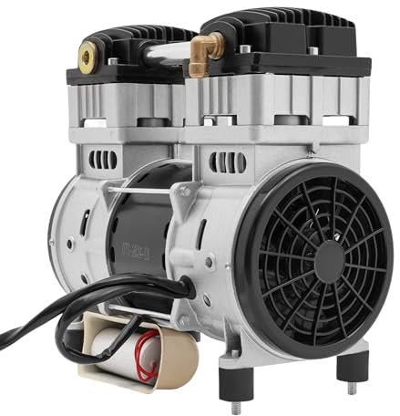 Compresseur d'air 1500 W Tête de pompe 220 V 2800 tr/min Moteur en cuivre pur avec 2 silencieux externes et 4 pieds amortissants Silencieux Excellente dissipation de la chaleur