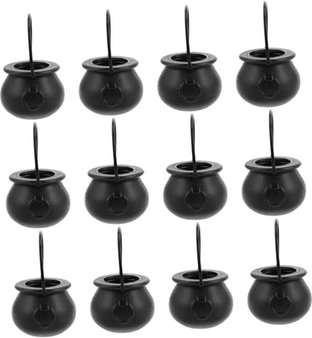 Alipis 12 Piezas Cubo De Dulces De Halloween Decoraciones De Halloween Tazones De Halloween Macetas Novedosas para Dulces Teteras De Halloween Soportes para Dulces De Halloween Tapa Black