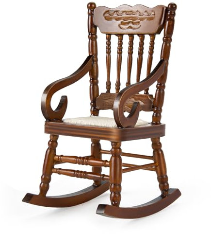 Miniatur Schaukelstuhl Puppenhaus Zubehör Mini Schaukelstühle Wohnzimmer Puppenhaus Stuhl Puppenhaus Sessel Miniatur Sessel Wichtel Sessel Puppenhaus Möbel Zubehör Braun