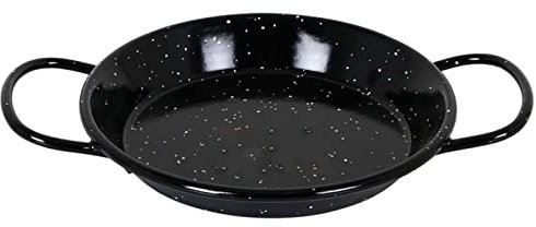 AC - Paellera Valenciana esmaltada - Fabricado en España - Apta para Gas, vitrocerámica, Cocina eléctrica y lavavajillas (Negro, Ø 20 cm)