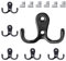 Gorffy Door Hooks 6PCS, Retro Black Double Heavy Duty Metal Coat Hook with 24 Screws for Hanging, Robe, Towel, Coat, Bag & Hat (Black, 6PCS)