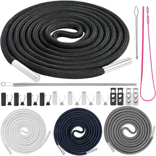 Cordon pour pantalon de jogging de 160 cm, cordon pour pantalon de jogging, ceinture avec boucle à ressort et enfile-sangle, cordon pour sweat à capuche, ceinture de jogging pour sweats à capuche