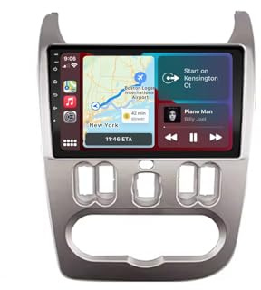 Gps Navigator Radio Sat Nav for Renault Logan1 Sandero 2009-2015 Dacia Duster Touch Screen with Carplay Wifi Mirror Link, Fm, Steering Wheel Control, 4 Core 2G+32G