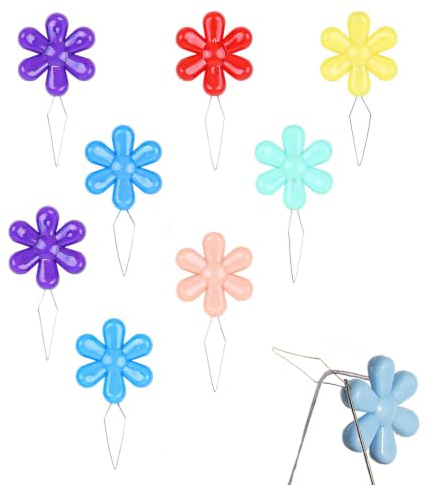 CVDYWDJIE Enfile-Aiguille en Fleur De Prunier 50 Pièces, Enfile-Aiguille Coloré, Outils De Bricolage De Couture À La Main, Enfilage D'Aiguille Rapide Et Économique.