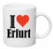 Reifen-Markt Kaffeetasse I Love Erfurt Keramik Höhe 9,5cm ? 8cm in Weiß
