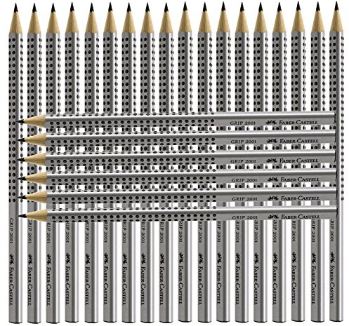Faber-Castell 24er Sparpack Bleistifte GRIP 2001 (silber 2H)
