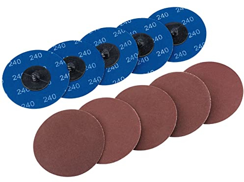 Draper SD3AB 240 Grit Aluminium Oxide Sanding Discs, Blue, 75 mm, Set of 10 Piece