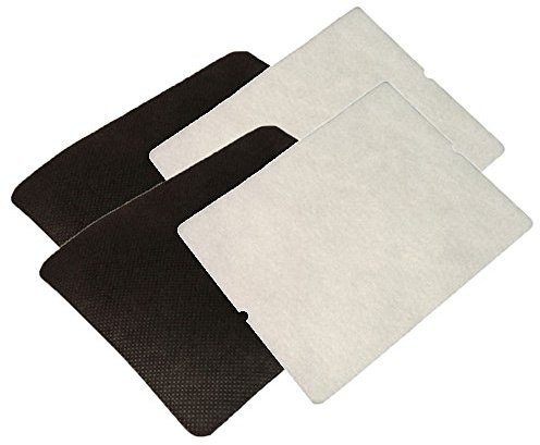 TOP Set - Filterset Filter Vliesfilter 2 Motorschutzfilter (Motorfilter) + 2 Luftfilter Abluftfilter, Feinfilter geeignet Für Vorwerk Tiger VT 250 251 252, VT250, VT251, VT252