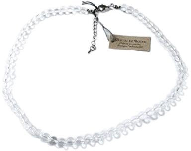 Collar Cristal de roca cuentas redondas 6 mm