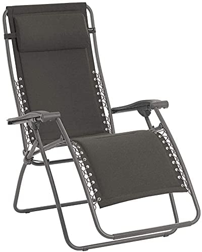 Lafuma Relax-Liegestuhl, Klappbar und verstellbar, Mit Schnürsystem, RSX, Polyester/Baumwolle, ardoise (grau), LFM2033-8549, 88x68x115 cm