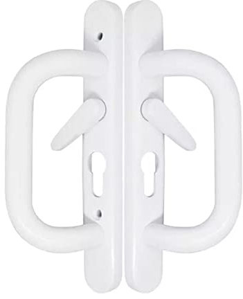 Schlegel Style Metal Patio Door Handle with Built-in Levers (White)