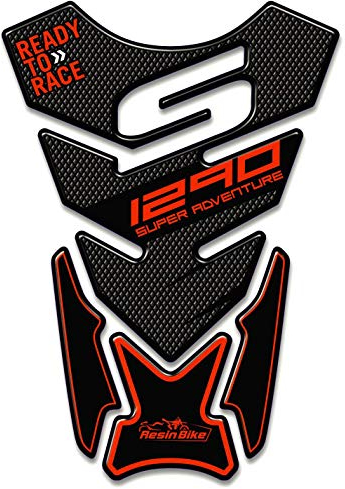 Resin Bike Aufkleber für Motorrad Kompatibel mit KTM 1290 Super Adventure S 2017 2020. Tankabdeckung vor Stößen und Kratzern. 3D-Harzklebstoff Hergestellt in Italien - Stickers