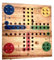 Knobelholz Ludjamgo Würfelspiel Large für 4 Spieler, Ludjamgo 6 und nach Haus das bekannteste Familienspiel als Klappbrett, Ludo, Brettspiel, Gesellschaftsspiel, Kinderspiel Raus mit Dir aus Holz