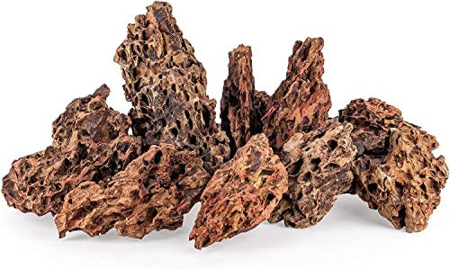 TM Aquatix Aquarium Steine Naturstein 2 kg – Dragon Rock Natur Deko für Aquarium, Aquascaping Steine Set 30 cm, Felsen für Höhlen & Verstecke, pH-neutral