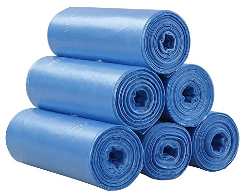 Ponpong Sacs Poubelles 30l Poubelle Rectangulaire, Bleu, 120 Unités / 6 Rouleaux