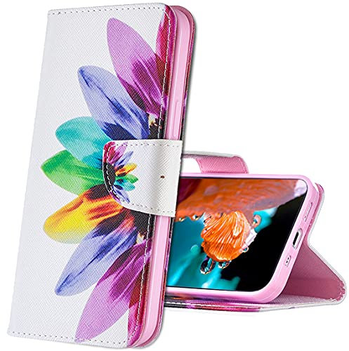 MRSTER iPhone 11 Hülle Leder, Langlebig Leichtes Klassisches Design Flip Wallet Case PU-Leder Schutzhülle Brieftasche Handyhülle für Apple iPhone 11 (6.1). BF Sunflower