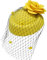 Ro Rox Ruby Rosen Vintage Retro 40er 50er Jahre Fascinator Hochzeit Party Hut - Gelb