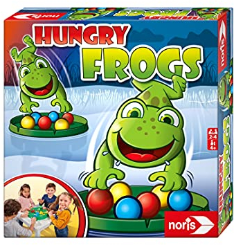 Noris 606061859 - Hungry Frogs, das lustige Fang-und Schnapp Spiel für Groß und Klein, für Kinder ab 4 Jahren