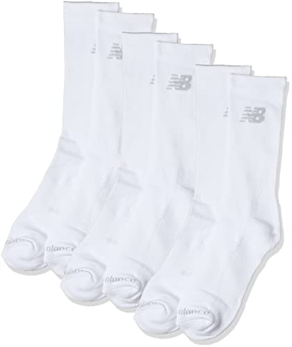 New Balance Unisex Crew-Socken, 3er-Pack, Weiß, Größe L