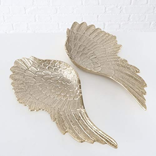 BOLTZE Deko Schale Flügel Engelsflügel aus Aluminium Farbe Champagner Stückpreis L 53cm