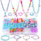 Tacobear Perlen für Armbänder Einhorn Perlen Set zum Auffädeln Kinder Mädchen Schmuck Basteln mit Meerjungfrau Regenbogen Herz Charms Armband Ketten Selber Machen Kindergeburstag Geschenke