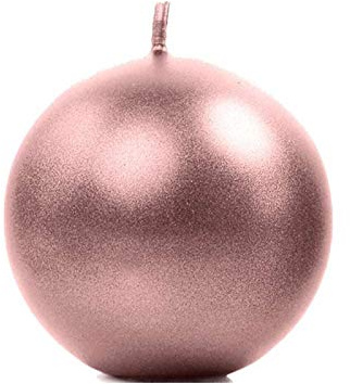sweeping party Candela Sfera Rosa Antico Metal 10 cm 00739