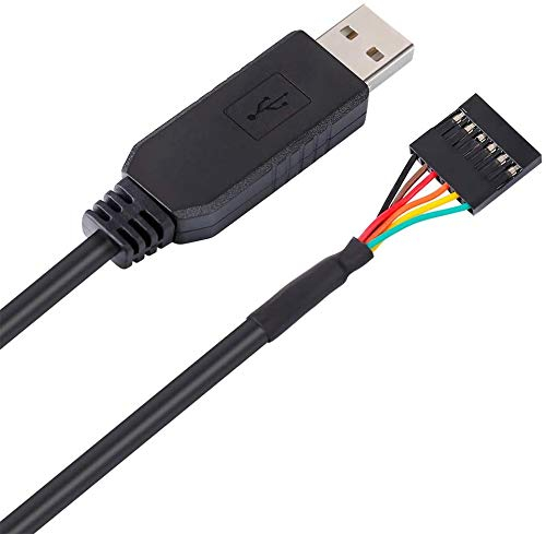 DTech FTDI USB zu TTL Seriell Adapter 5V UART Kabel 6 Pin Buchse Header FT232RL Chip Datenkabel für Windows 10 8 7 Linux MAC OS (1,8 m, Schwarz)