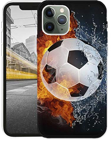 KX-Mobile Hülle für iPhone 11 Handyhülle Motiv 1152 Fußball Fussball Weiß Schwarz Orange Premium Silikonhülle SchutzHülle Softcase HandyCover Handyhülle für iPhone 11 Hülle